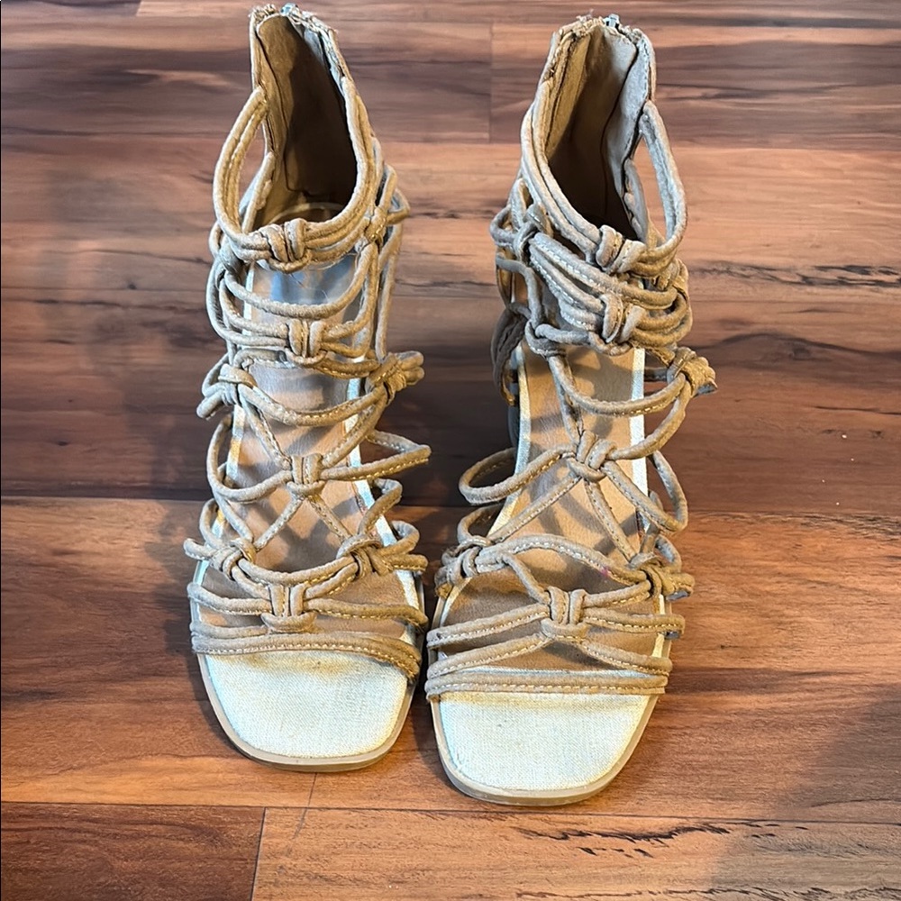 Women's Tan Strappy Sandals